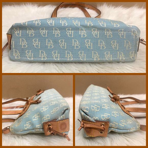 DOONEY & BOURKE Turquoise Blue East West Vintage Zip Top Signature Tassel Tote - Picture 6 of 14